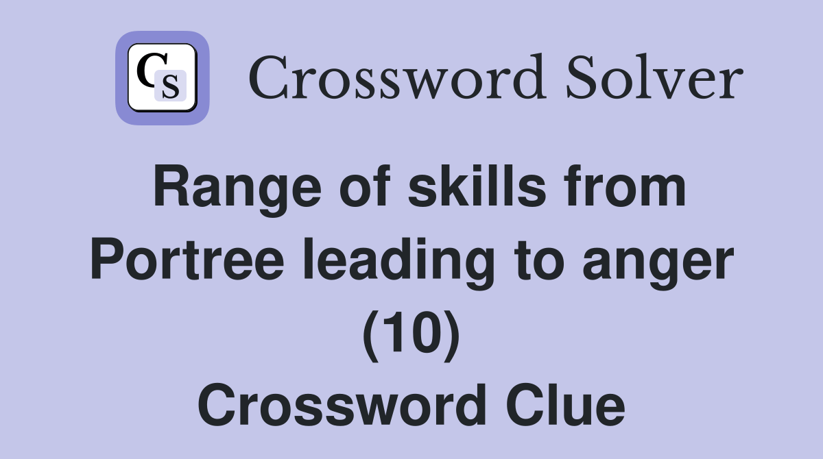 Range of skills from Portree leading to anger (10) Crossword Clue